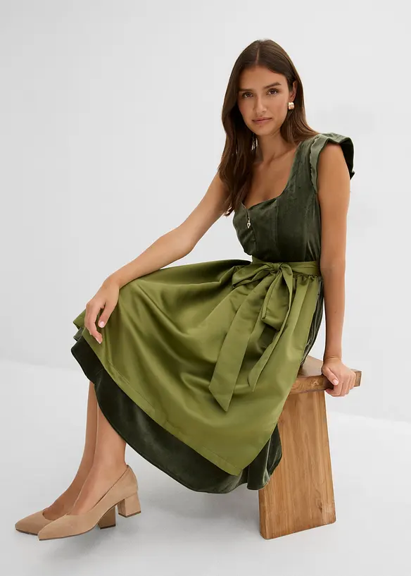 Dirndl och f&ouml;rkl&auml;de (2-delat set), bonprix