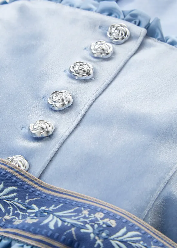 Mellanl&aring;ng dirndl med sammet (2 delar), bonprix