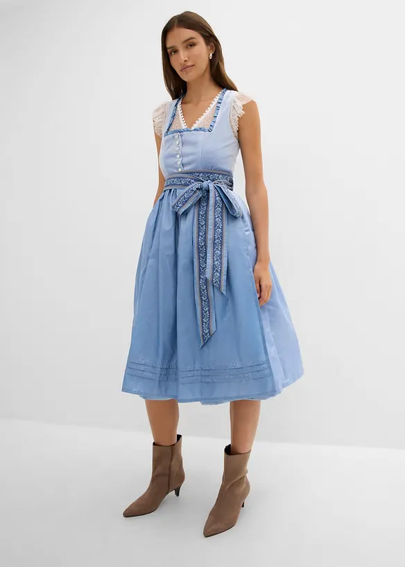 Mellanl&aring;ng dirndl med sammet (2 delar), bonprix