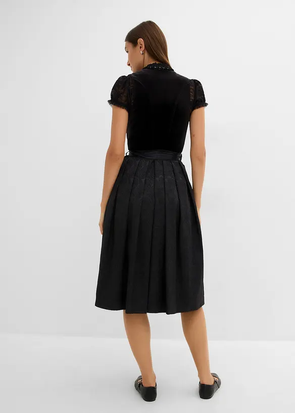 Dirndl med sammetskjol (2 delar), bonprix
