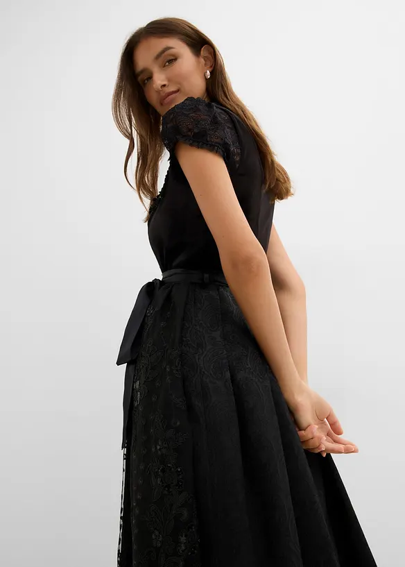 Dirndl med sammetskjol (2 delar), bonprix