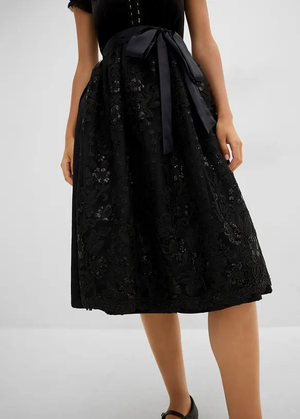 Dirndl med sammetskjol (2 delar), bonprix