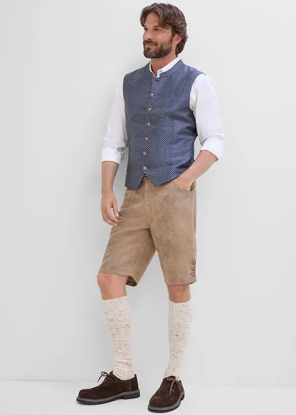 Folkdr&auml;ktsinspirerade shorts i skinnimitation, bonprix