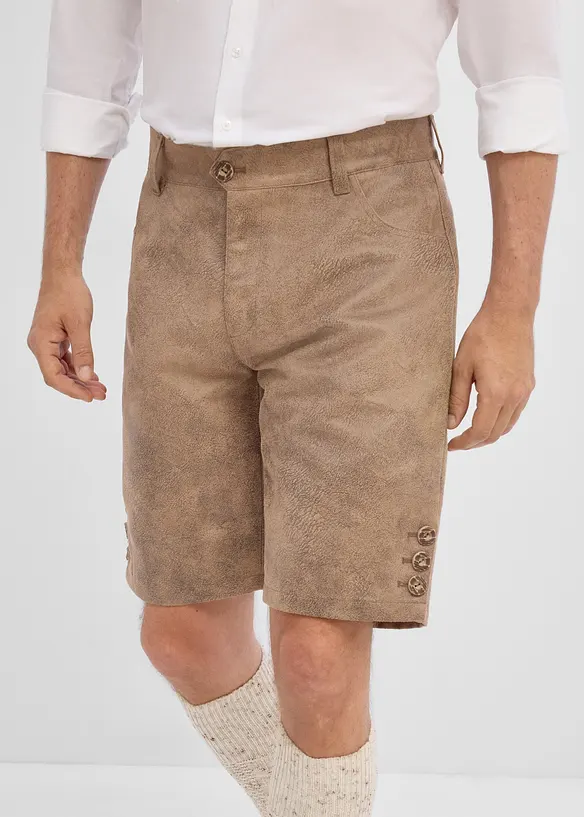 Folkdr&auml;ktsinspirerade shorts i skinnimitation, bonprix