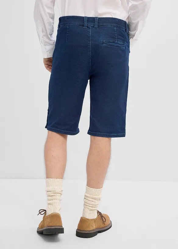 Folkdr&auml;ktsinspirerade shorts av sweatshirtdenim med mjuk midja, bonprix