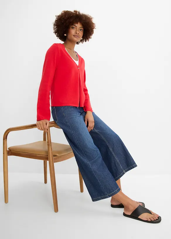 Wide Leg Jeans, Cropped, bonprix