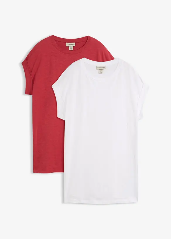 L&aring;ng topp i ekologisk bomull (2-pack), bonprix