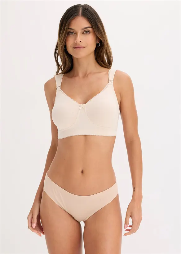 Amningsbeh&aring; utan bygel, med ekologisk bomull (2-pack), bonprix