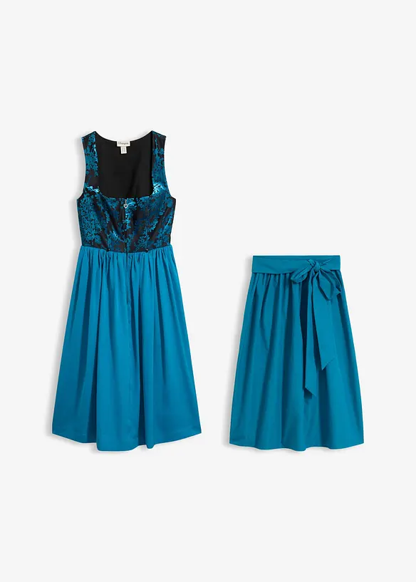 Mellanl&aring;ng dirndl med sammet (2 delar), bonprix