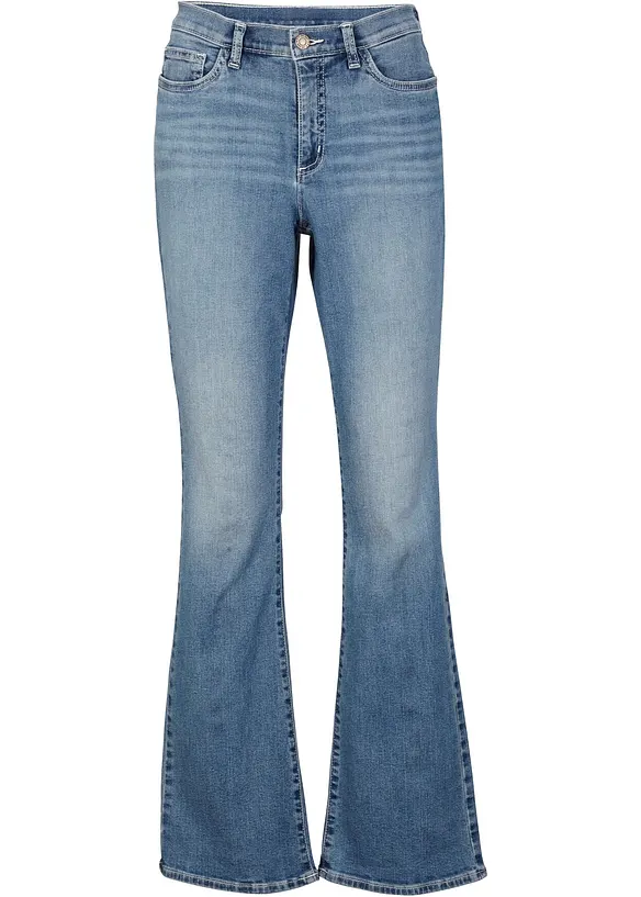 Bootcut Jeans Mid Waist, ekologisk bomull, bonprix