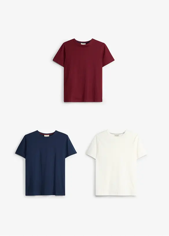 T-shirt i ekologisk bomull (3-pack), bonprix