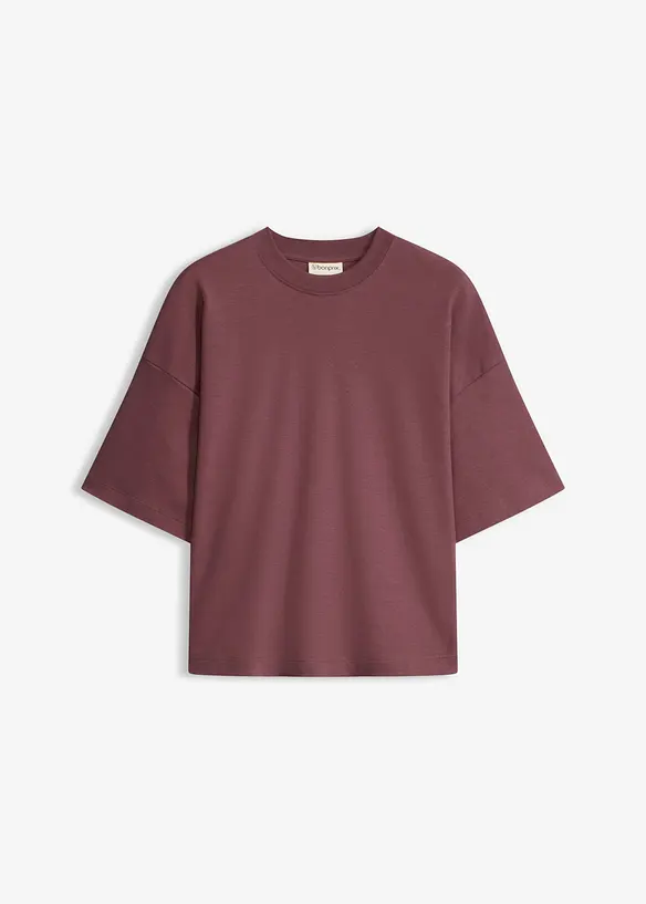 Kort oversizetopp av tjock, ekologisk bomull, bonprix