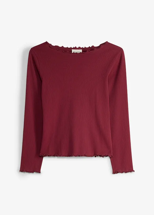 L&aring;ng&auml;rmad T-shirt i ren bomull, bonprix