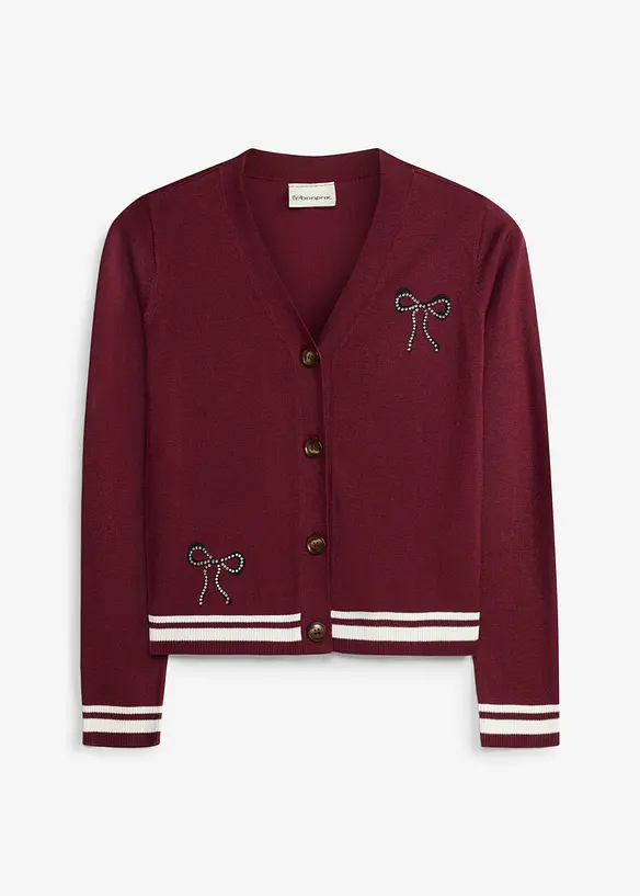 Finstickad cardigan av viskosmix, bonprix