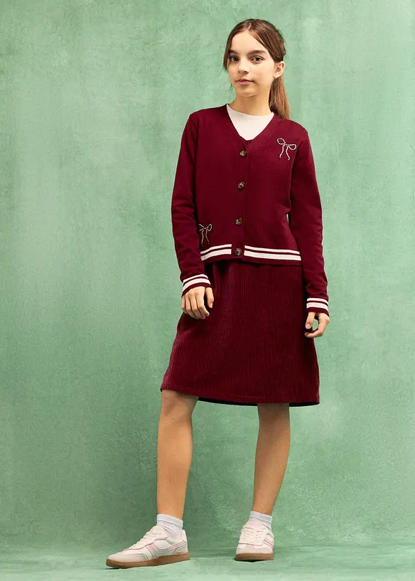 Finstickad cardigan av viskosmix, bonprix