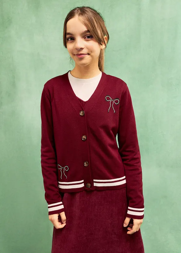 Finstickad cardigan av viskosmix, bonprix