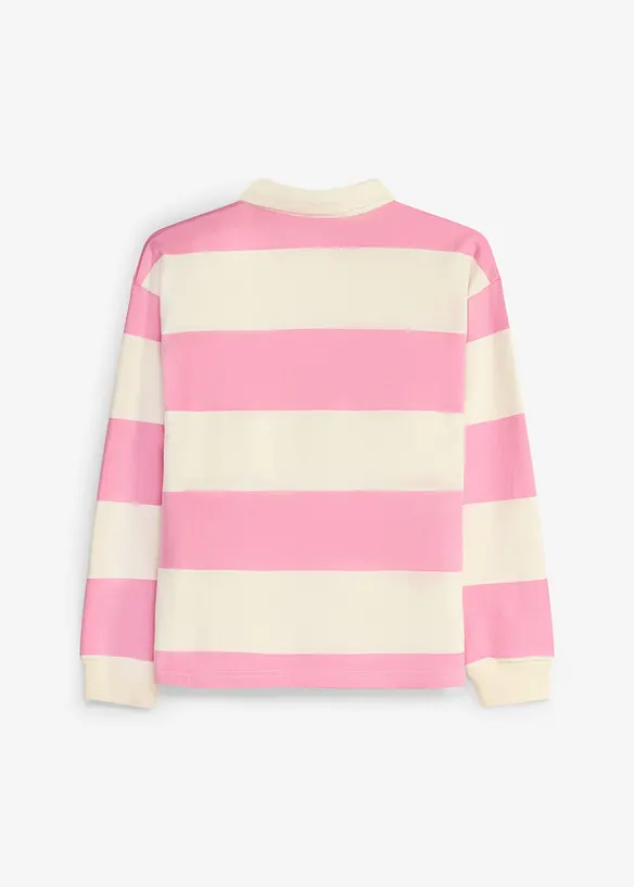 Sweatshirt med pik&eacute;krage, i ren ekologisk bomull, bonprix