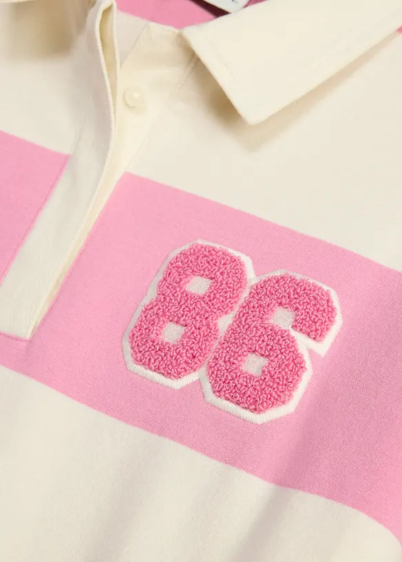 Sweatshirt med pik&eacute;krage, i ren ekologisk bomull, bonprix