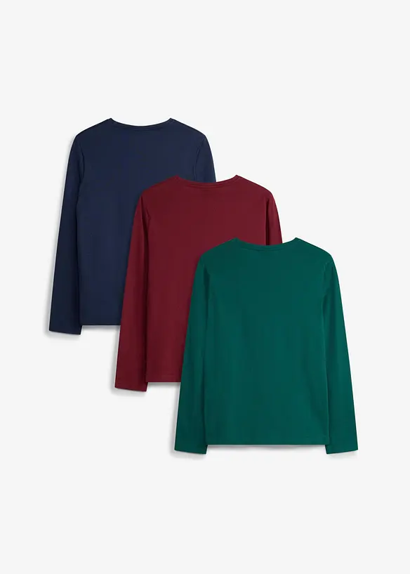 L&aring;ng&auml;rmad tr&ouml;ja av mjuk, ekologisk bomull (3-pack), bonprix