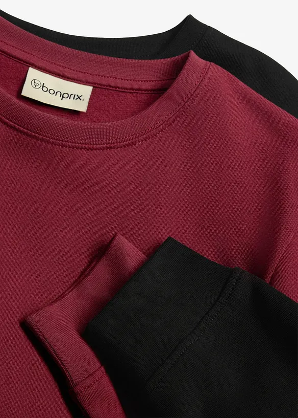 Sweatshirt av mjuk, ekologisk bomull (2-pack), bonprix