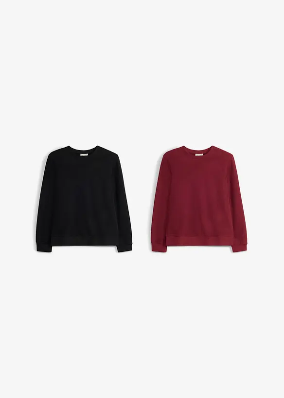 Sweatshirt av mjuk, ekologisk bomull (2-pack), bonprix