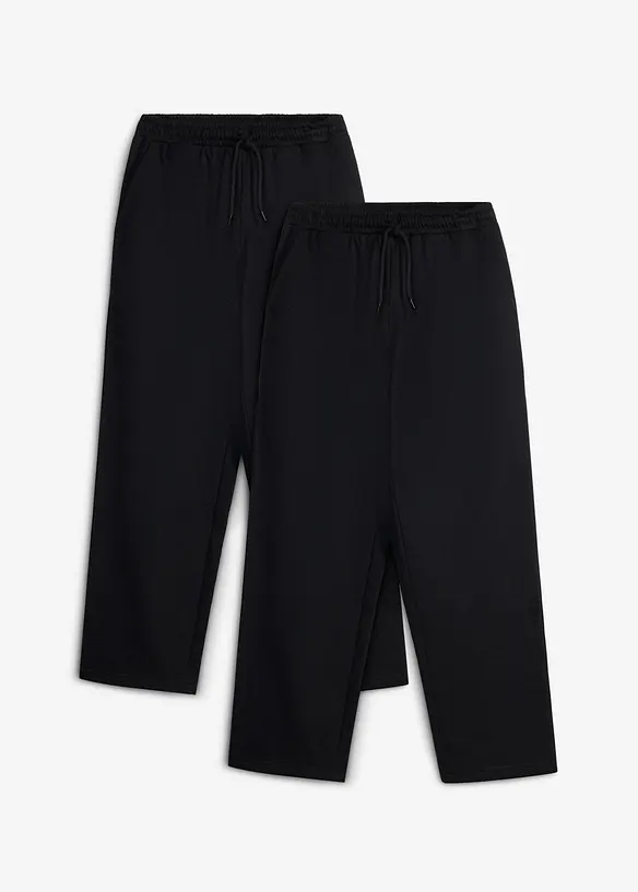 Vid joggingbyxa med mjuk, ekologisk bomull (2-pack), bonprix