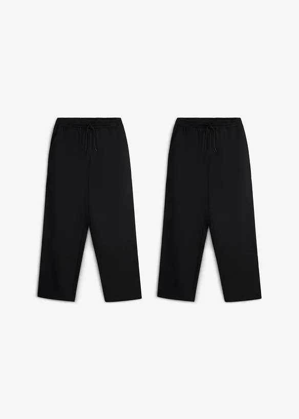 Vid joggingbyxa med mjuk, ekologisk bomull (2-pack), bonprix