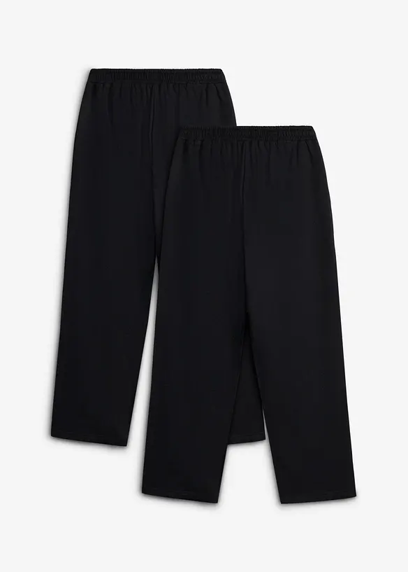 Vid joggingbyxa med mjuk, ekologisk bomull (2-pack), bonprix