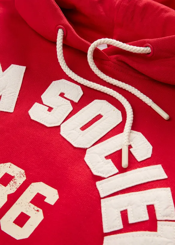 Sweatshirt med huva av bomull, oversizemodell, bonprix