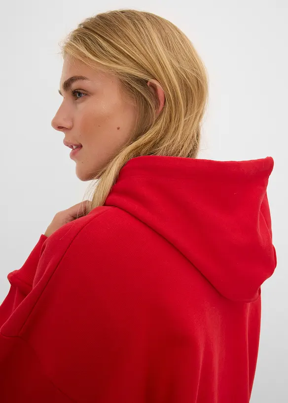 Sweatshirt med huva av bomull, oversizemodell, bonprix