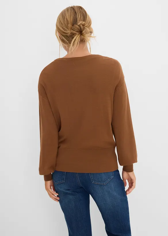 Finstickad cardigan av mjuk viskosmix, bonprix