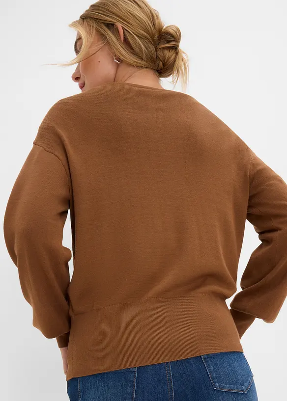 Finstickad cardigan av mjuk viskosmix, bonprix