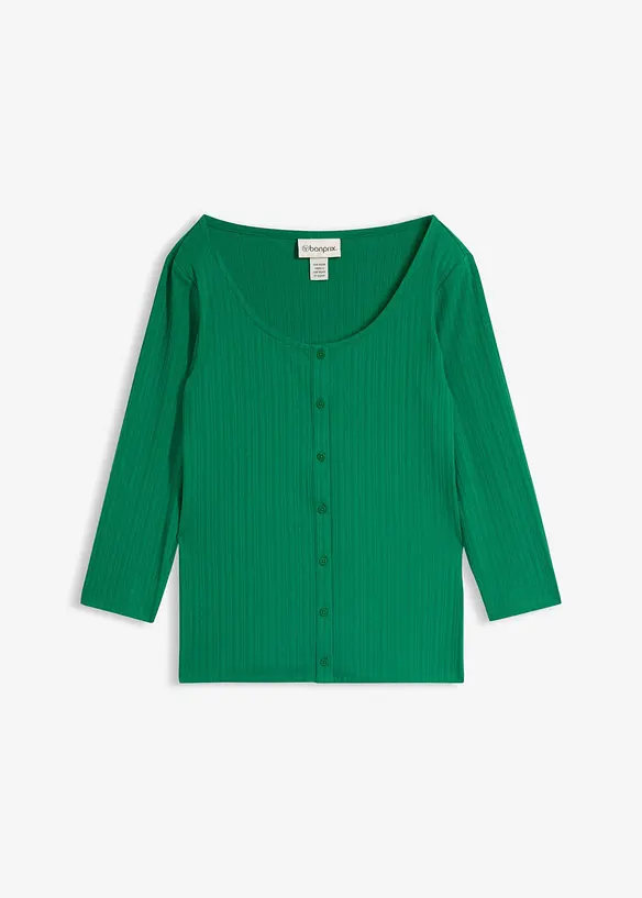 Topp i mjuk materialmix, bonprix