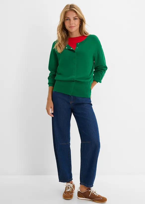 Finstickad cardigan av mjuk viskosmix, bonprix