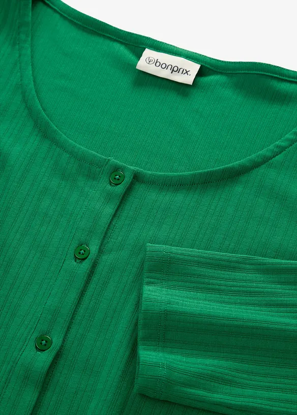 Topp i mjuk materialmix, bonprix