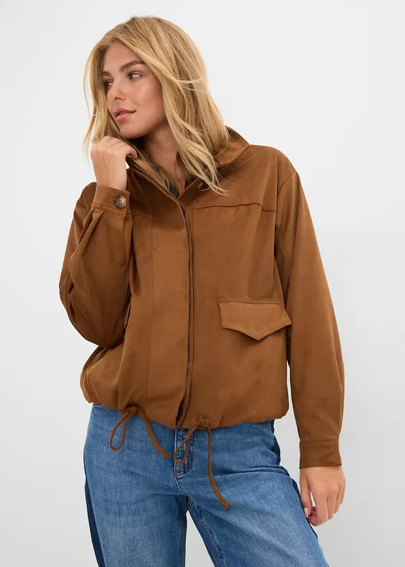 Blusjacka av skinnimitation, bonprix