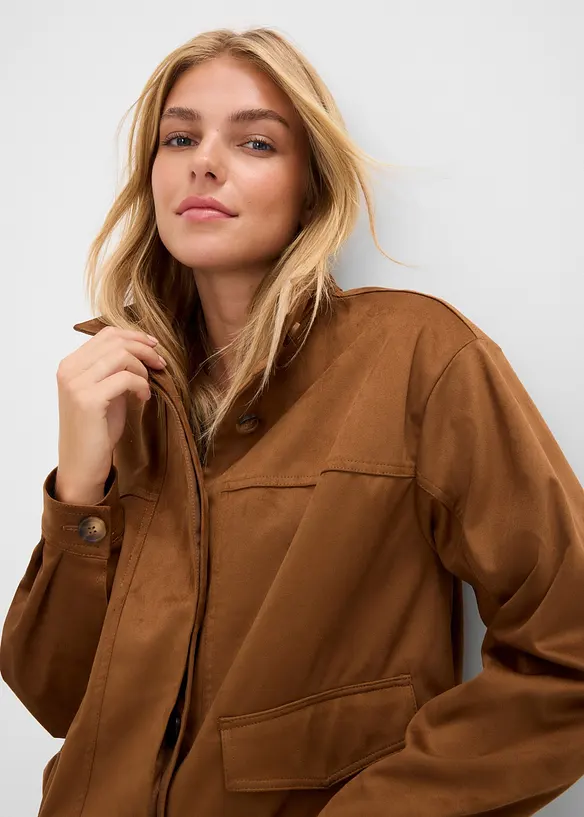 Blusjacka av skinnimitation, bonprix
