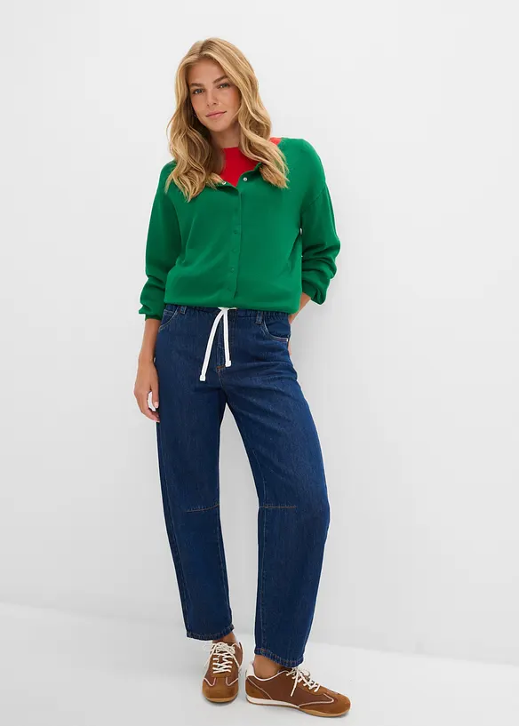 Barrel Jeans Mid Waist, cropped, bonprix