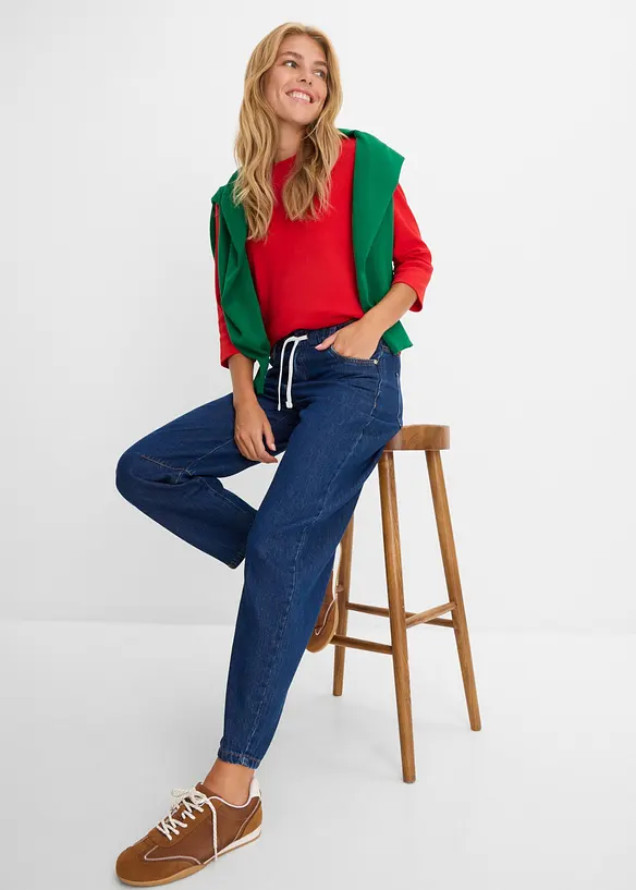 Barrel Jeans Mid Waist, cropped, bonprix