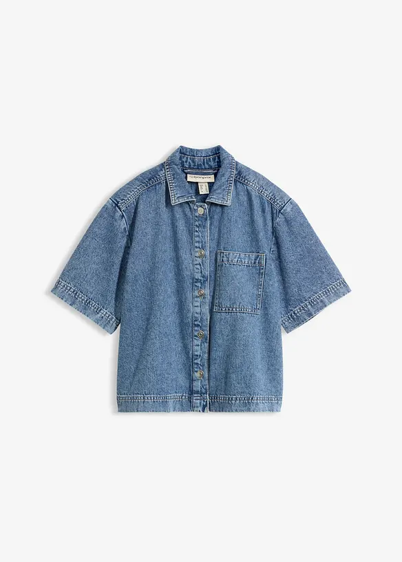 Jeansblus i bomull, bonprix