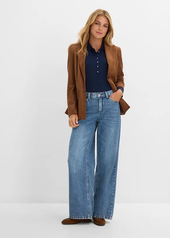 Wide Leg Jeans Mid Waist, bonprix