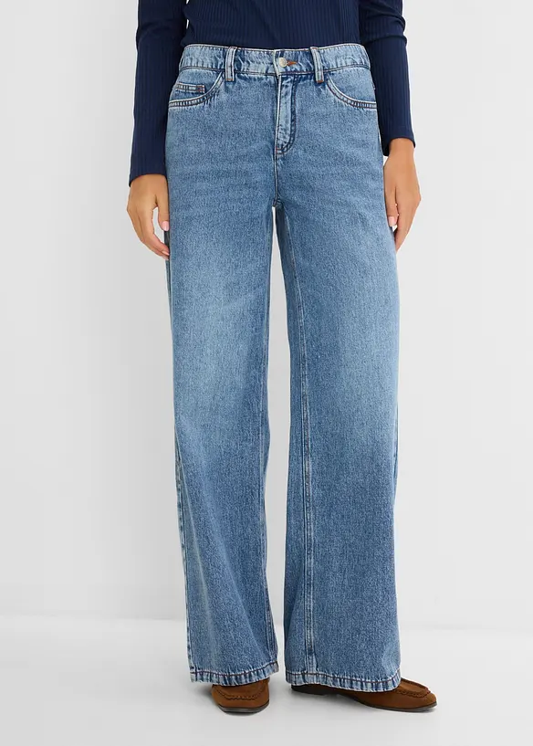 Wide Leg Jeans Mid Waist, bonprix