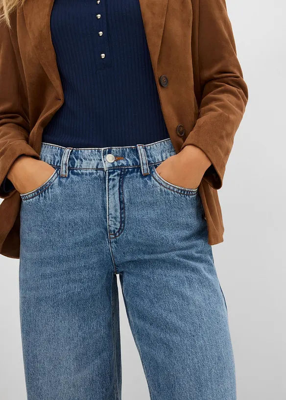 Wide Leg Jeans Mid Waist, bonprix