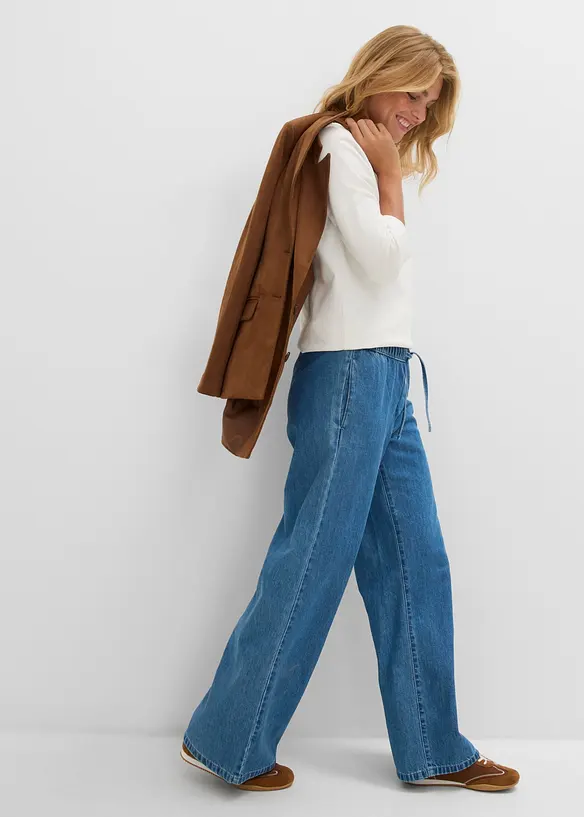 Tunna Wide Leg Jeans Mid Waist, bonprix