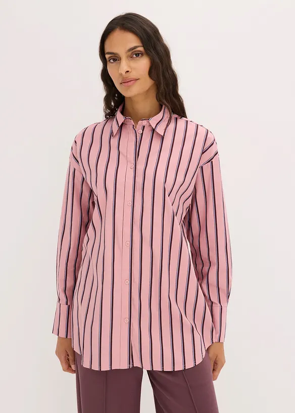 Skjortblus i bomullsmix, bonprix