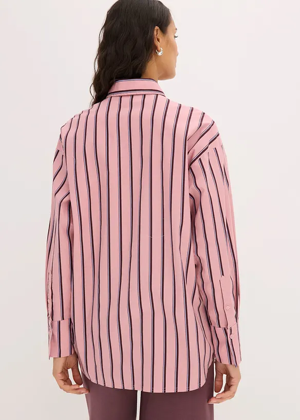 Skjortblus i bomullsmix, bonprix