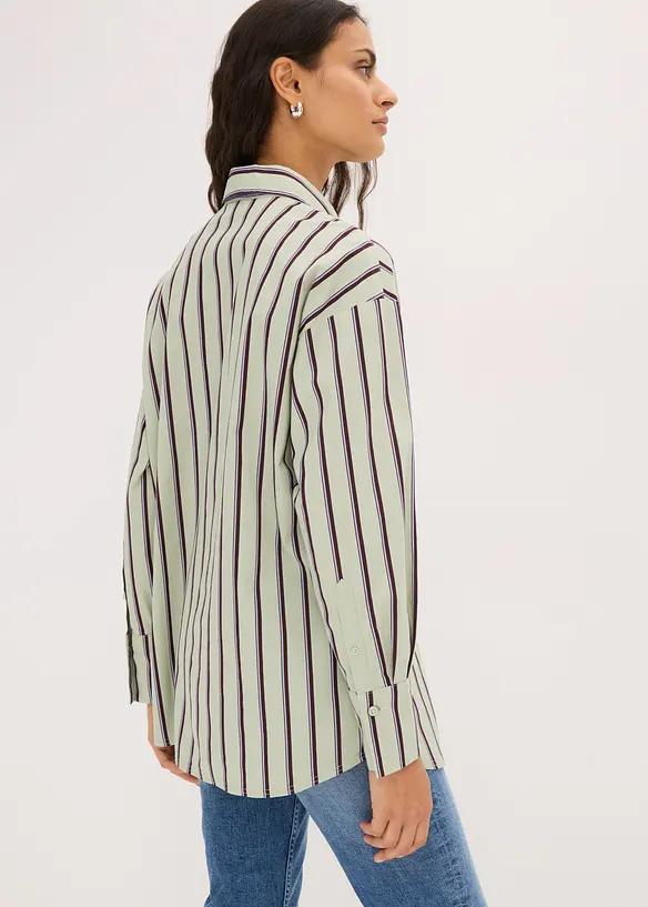 Skjortblus i bomullsmix, bonprix