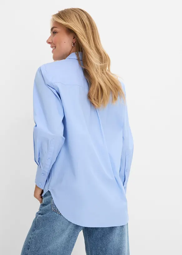 Skjortblus i bomull, bonprix