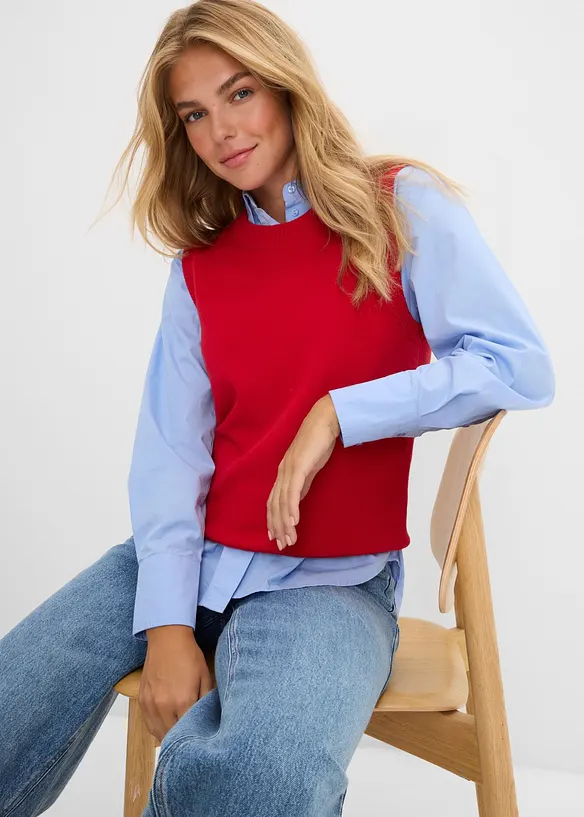 Skjortblus i bomull, bonprix