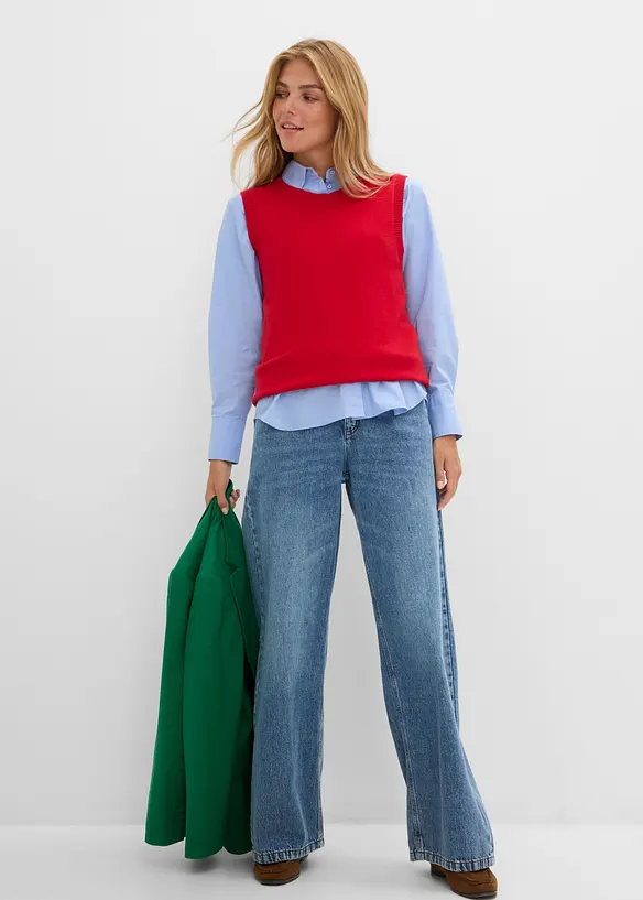 Skjortblus i bomull, bonprix